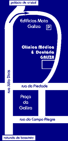 mapa de localiza�&atilde;o da cl&iacute;nica GALIZA